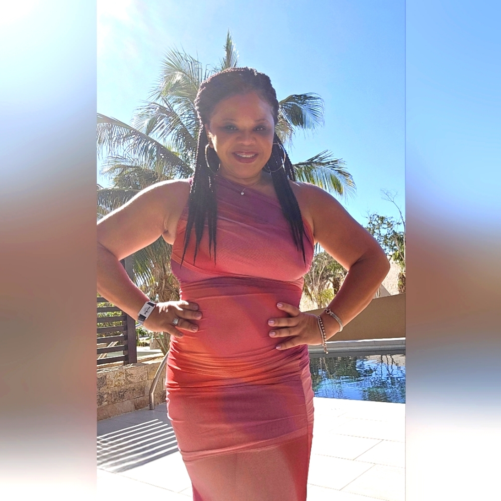 Elegant Pink Ombre Dress